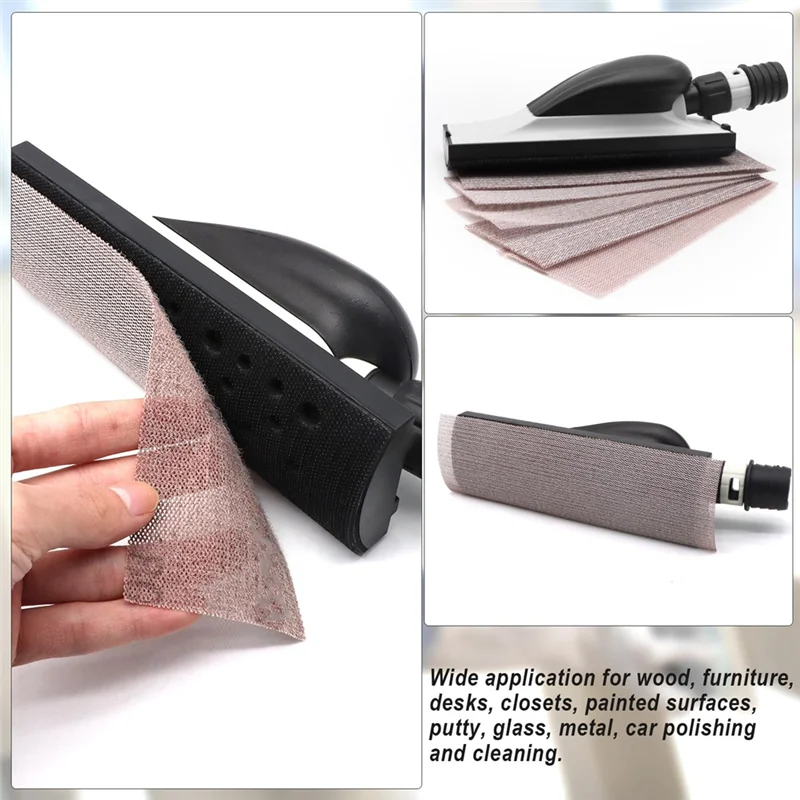 

ABGH-Hand Sanding Block Dust Extraction Grinding Hand Sander Multi-Hole With Sandpaper For Wood Polishing Car Detailing