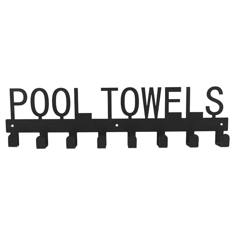 Pool Towel Rack Outdoor Wall Mount Towel Holder Towel Hooks For Bathroom Towel Hanger For Pool Area, Bathrobe Towel
