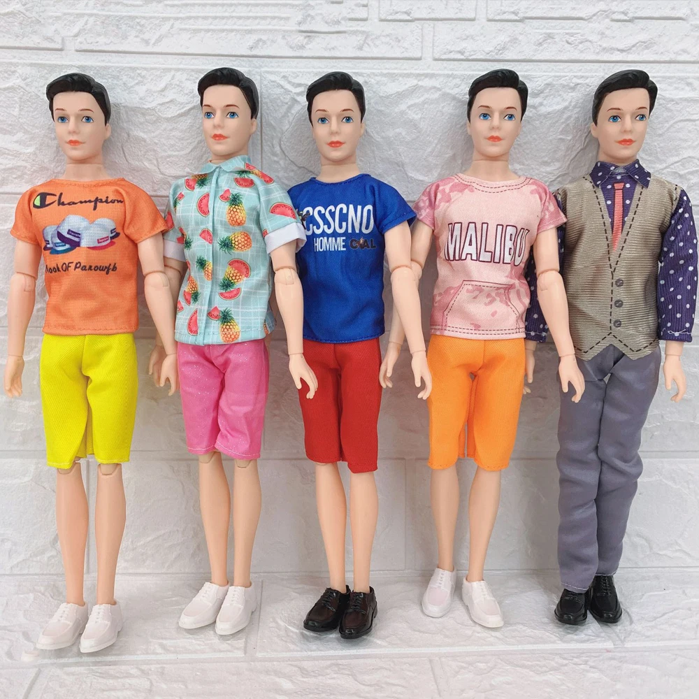 30cm Ken Doll With 1Set Ken Clothes Shoes Men Doll Body 11 Moveable Jointed Male MAN Body for Boyfriend Ken Doll Accessories