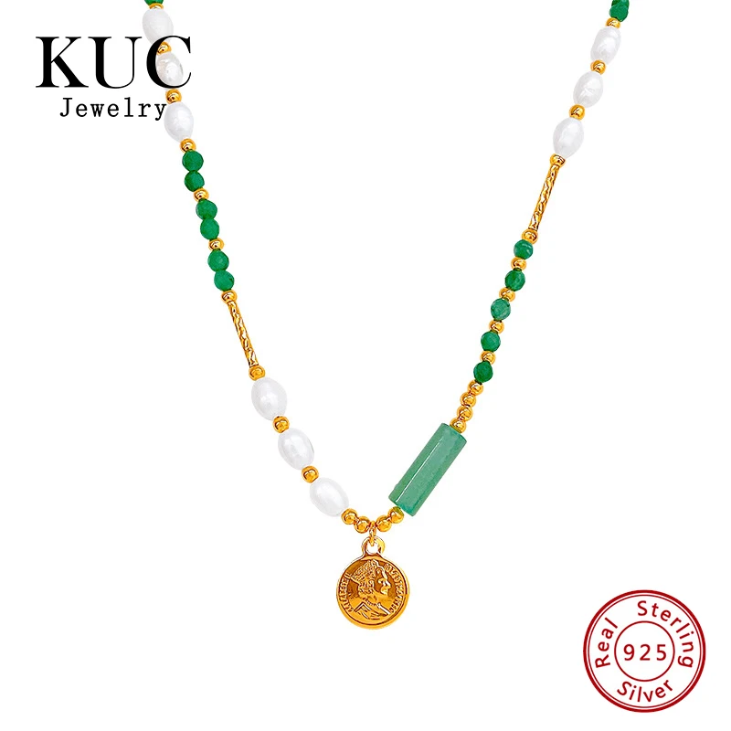high-end-luxury-925-sterling-silver-portrait-pendant-natural-freshwater-pearls-and-green-stones-beaded-necklace