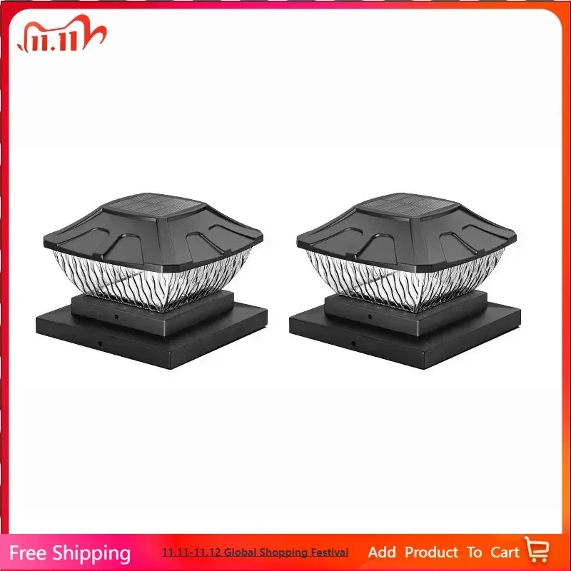 

8LED Dual Mode Warm Light/White Light Solar Column Light Outdoor Waterproof Solar Patio Decorative Door Post Light Garden Light