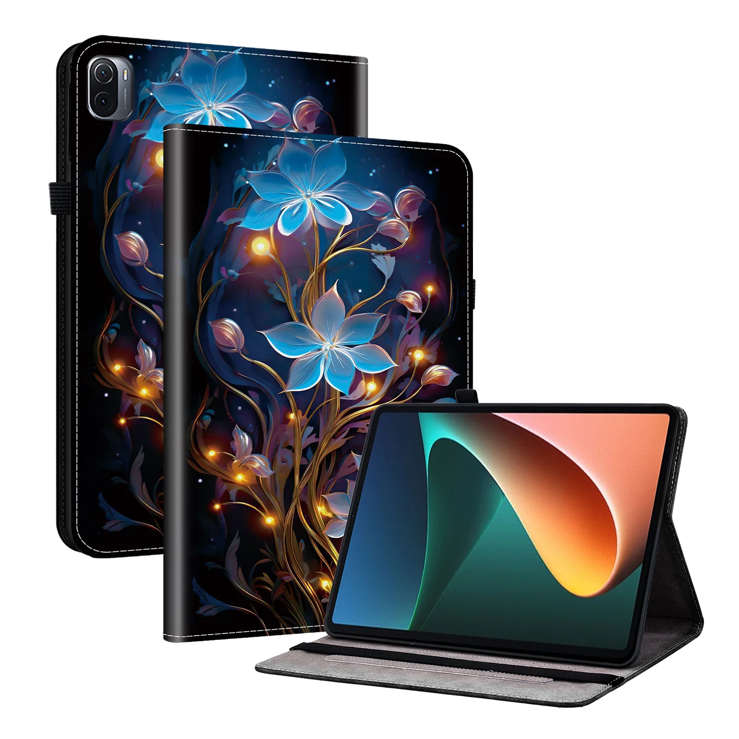 TPU Back Case for Official Xiaomi Pad 5 Pro 2021 11.0 inch Adjustable Stand Cover With Card Slot Pen Holder Luxury Painted Shell