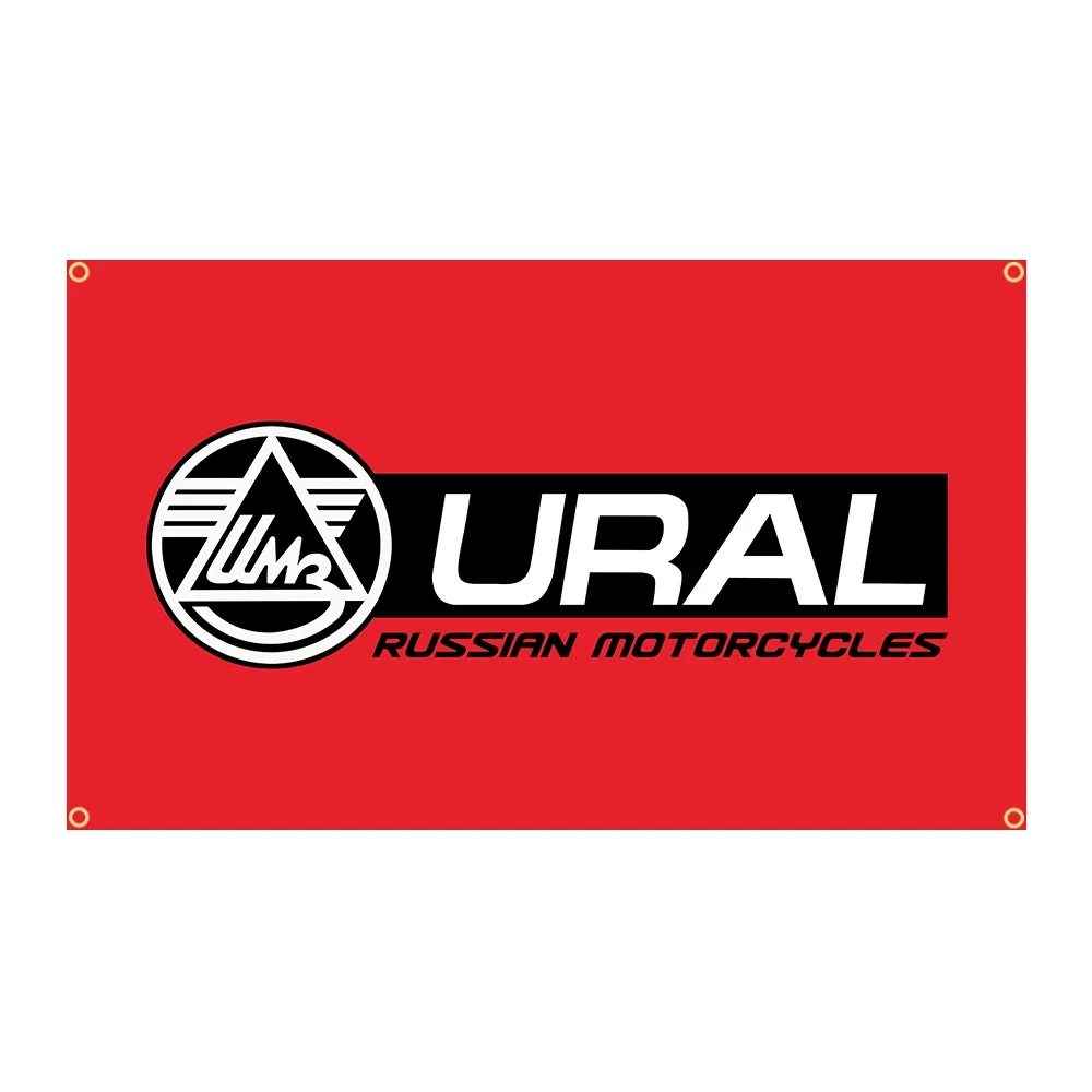 90x150cm Ural Racing Motorcycles Flag Polyester Printed Garage or Outdoor Decoration Banner Tapestry