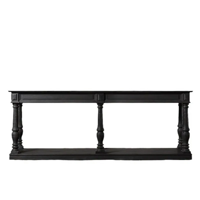 

American style, solid wood side table, porch corridor table, simple and modern against the wall, French sofa side