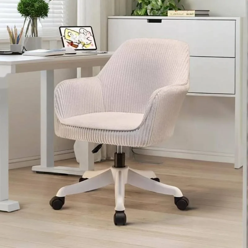 # Silla de Oficina con Ruedas Grises, Reposabrazos Elegantes y Cómodos, Silla de Computadora para Salón, Silla Gamer Giratoria Relajante, Muebles para el Hogar