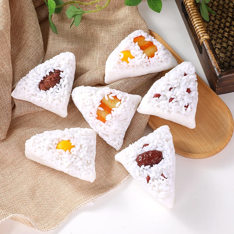 Artificial Meat Chinese Zongzi Fake Food Bread Simulation Model Photography Props Display Decoration Ornament 2pc/lot