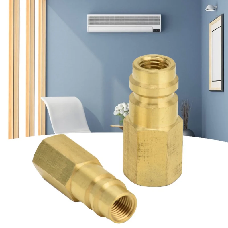 Air Conditioning Adapter 2Pcs R134A 1/4SAE High Pressure Converter Coupler Connector For AC