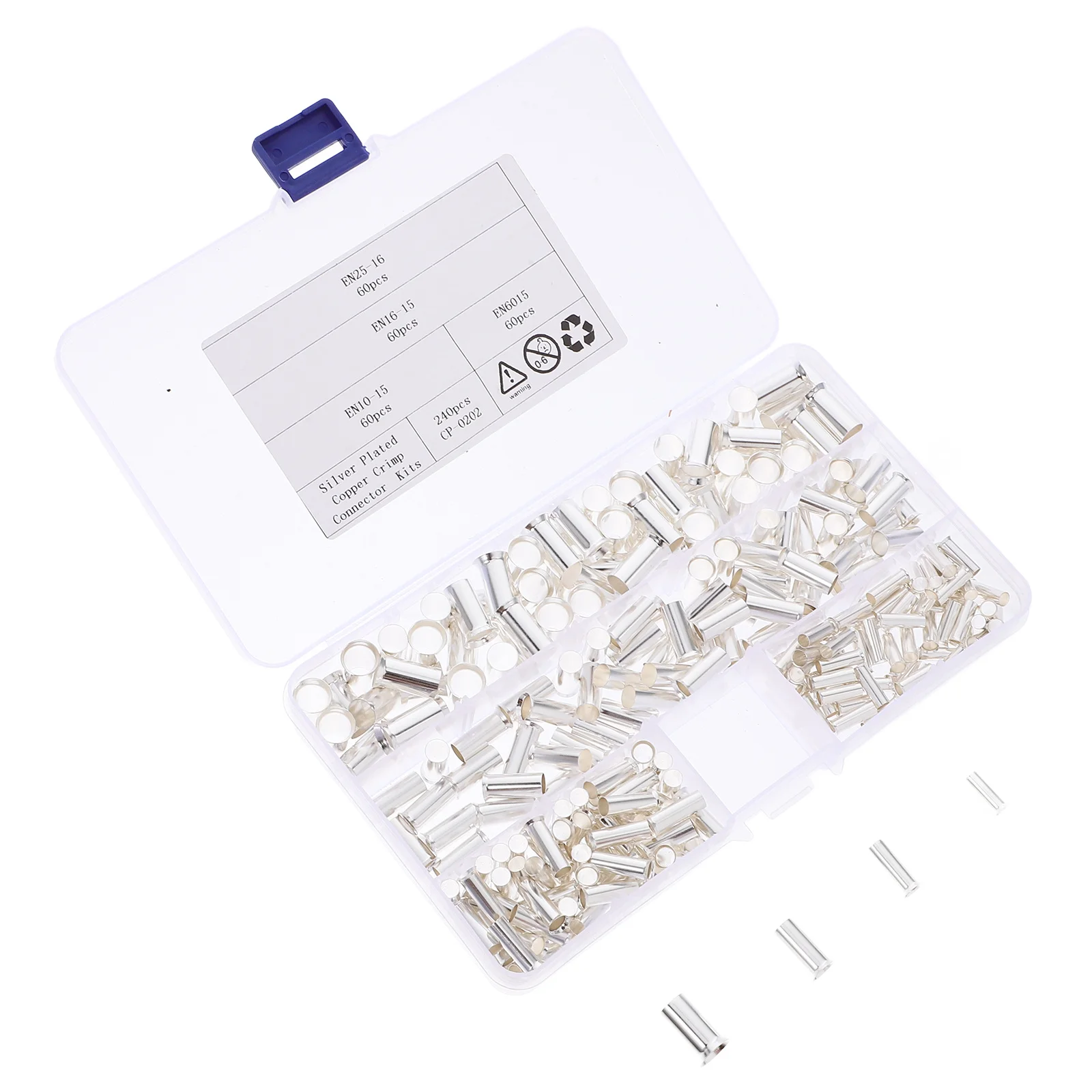

240pcs Tinned Copper Wire Ferrules 2/4/6/8 Awg Crimp Connectors Electrical Cord End Terminals Kit Wire Ferrules Set For Power