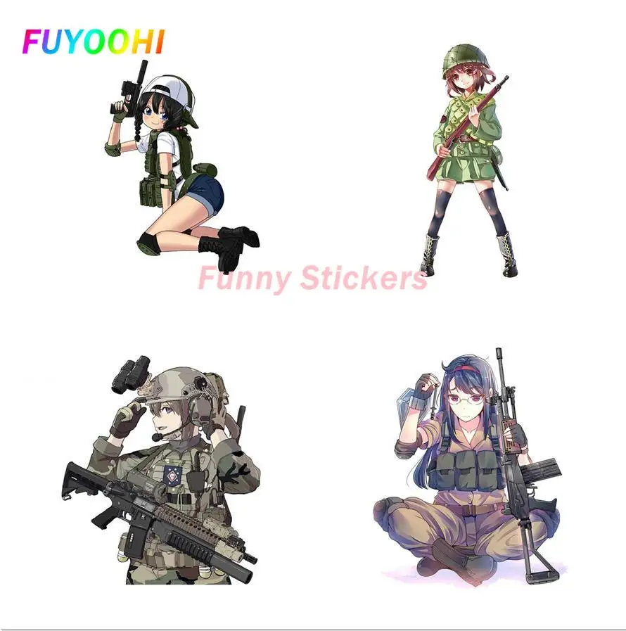 

FUYOOHI Play Stickers Personality Soldier Army Girl Car Stickers Cartoon Refrigerator Motorcycle JDM Accessoires Vinyl Decal