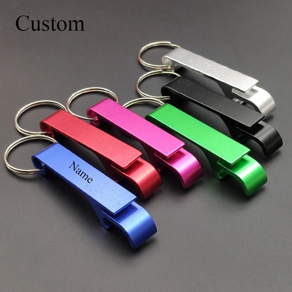 

Custom Name Beer Bottle Opener Keychain Practical Company Opening Event Advertisement Small Gift Portable Keyring Carry On Hand