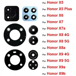 Verre d'objectif de caméra arrière avec autocollant adhésif, pièces de réparation, pour Honor X5, X6, X7, X7a, X8, X8a, X9, X9a, X9b Plus, 4G, 5G