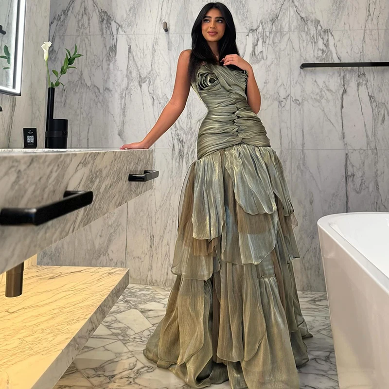 

Тонкие вечерние платья трапециевидной формы для выпускного вечера, женские плиссированные вечерние платья без бретелек с рюшами, вечерние коктейльные платья для выпускного вечера по индивидуальному заказу