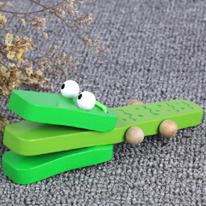 Cute Castanets Musical Instrument Toys Kids Wooden Toys Clapper Handle Baby Development Music Educational Toys For Children Gift