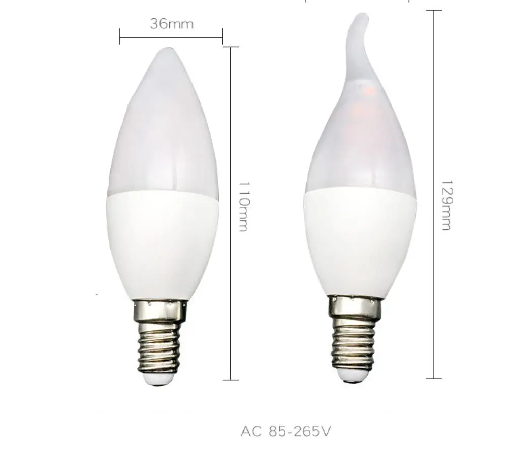 Bombillas LED de llama parpadeante para candelabro E12 E14 E27 – Paquete de 8