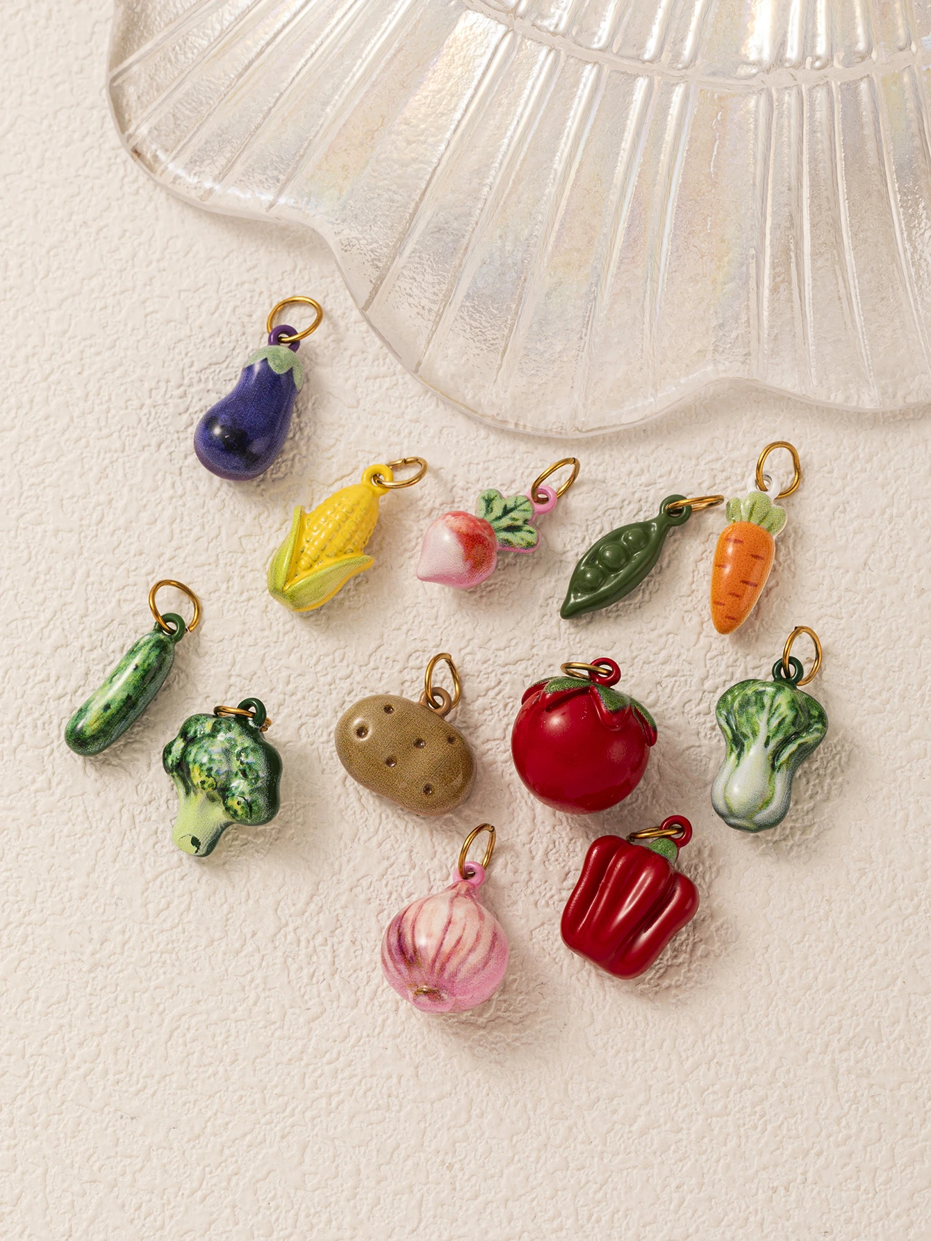 316 Edelstahl Wasserdicht Farbbeständig Einfache Beliebte Gemüse-Serie Tomaten-Erbsen DIY Anhänger Charms für Schmuck – Detail 2