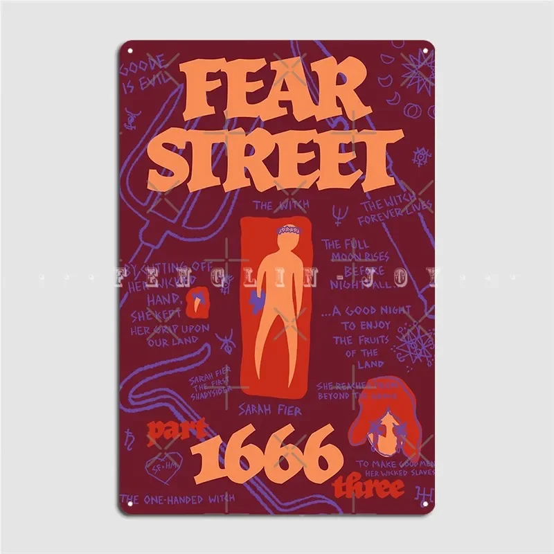 Fear Street Parte 3: 1666 Póster Placa de metal Pub Sala de estar Personalizar Pintura mural Carteles de estaño