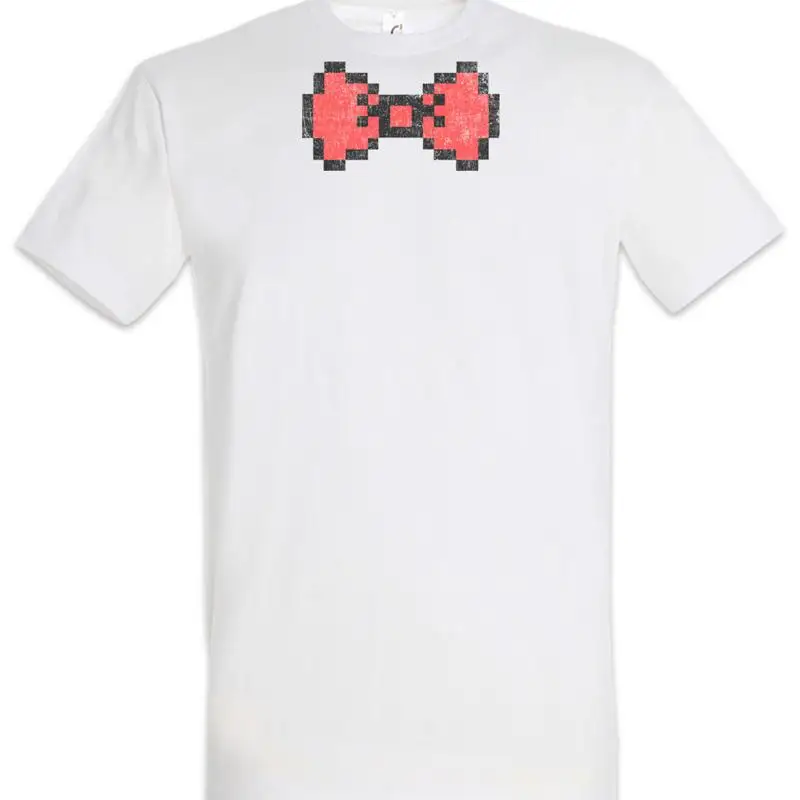 Pixel Bowtie T Shirt Red Bow Tie Suit Suits Fun Gamer Geek Nerd Gaming Games