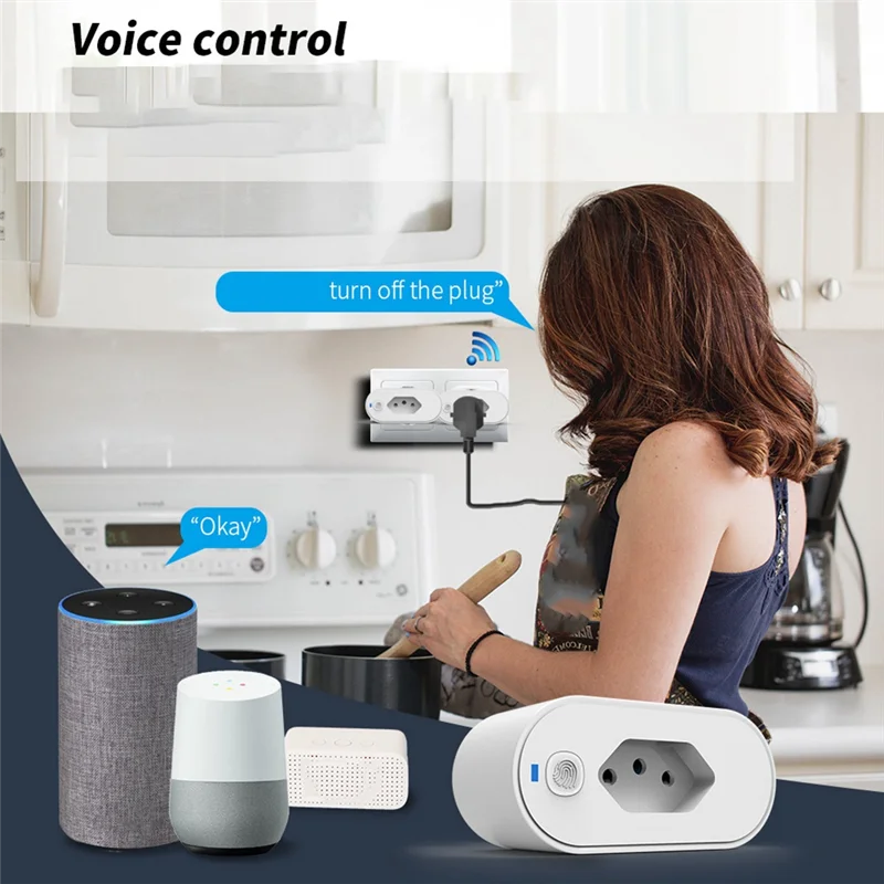 

A03F-16A Tuya Бразилия адаптер с WIFI 2,4 ГГц умной розеткой, монитором мощности, управлением розеткой, голосом для Google Home Alexa