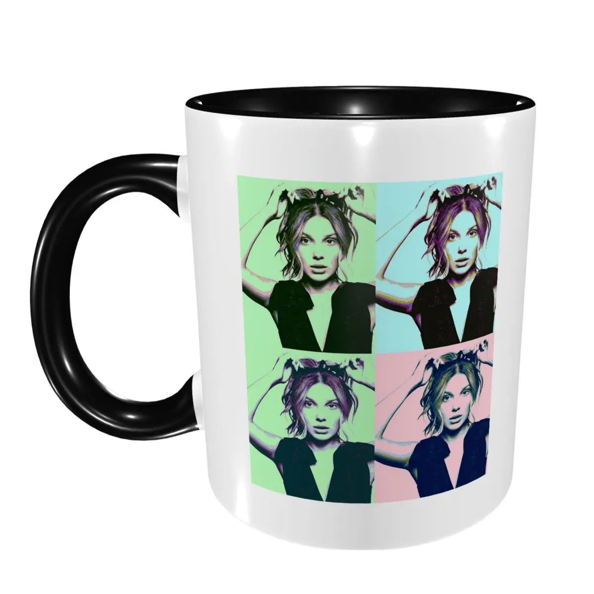 Millie Bobby Brown Pop Art Mug Funny Ceramic Coffee Cups Tea Mugs Milk Cup Drinkware Gifts for Woman Man
