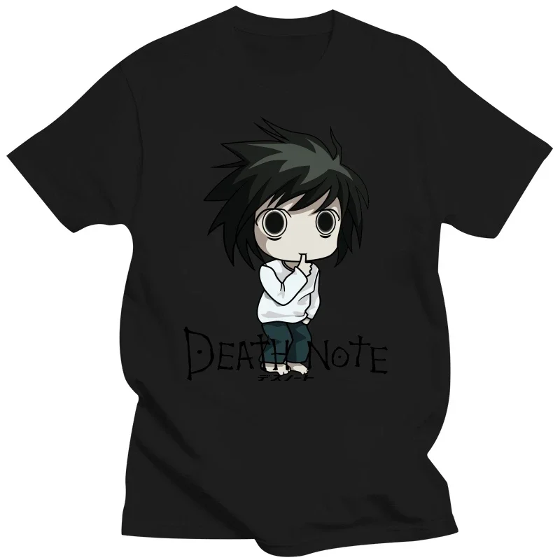 L Yagami Ryuk Tee Shirt 100% Cotton Print Mens Summer Funny Anime T-shirt Death Note Cosplay Men Hip Hop Fashion T Shirt