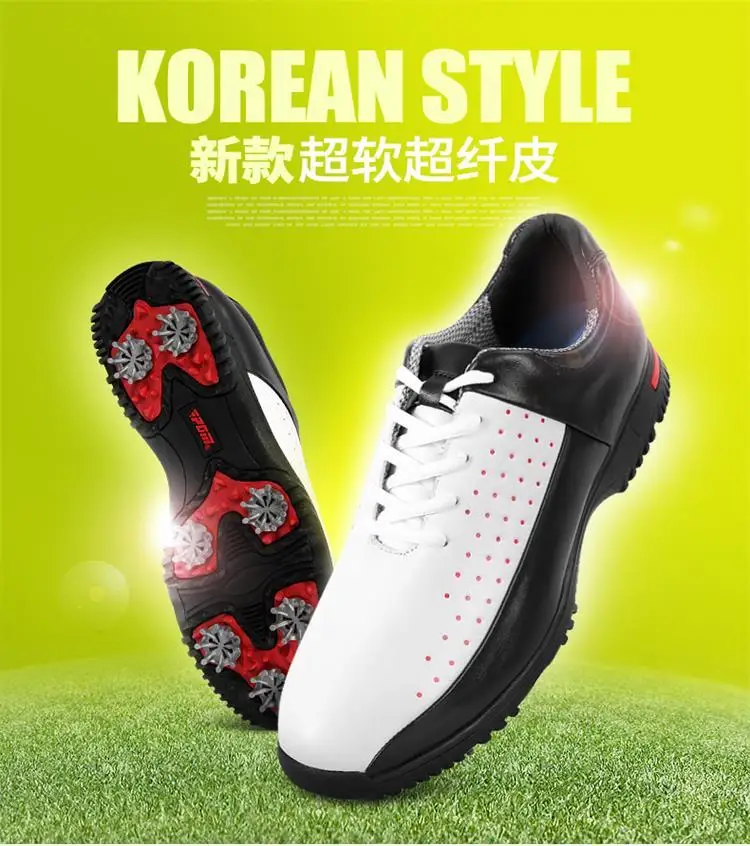 Zapatos de Golf para hombre, zapatos de Golf transpirables impermeables, zapatos de entrenamiento antideslizantes, zapatos deportivos con punta, zapatillas de deporte de alta calidad