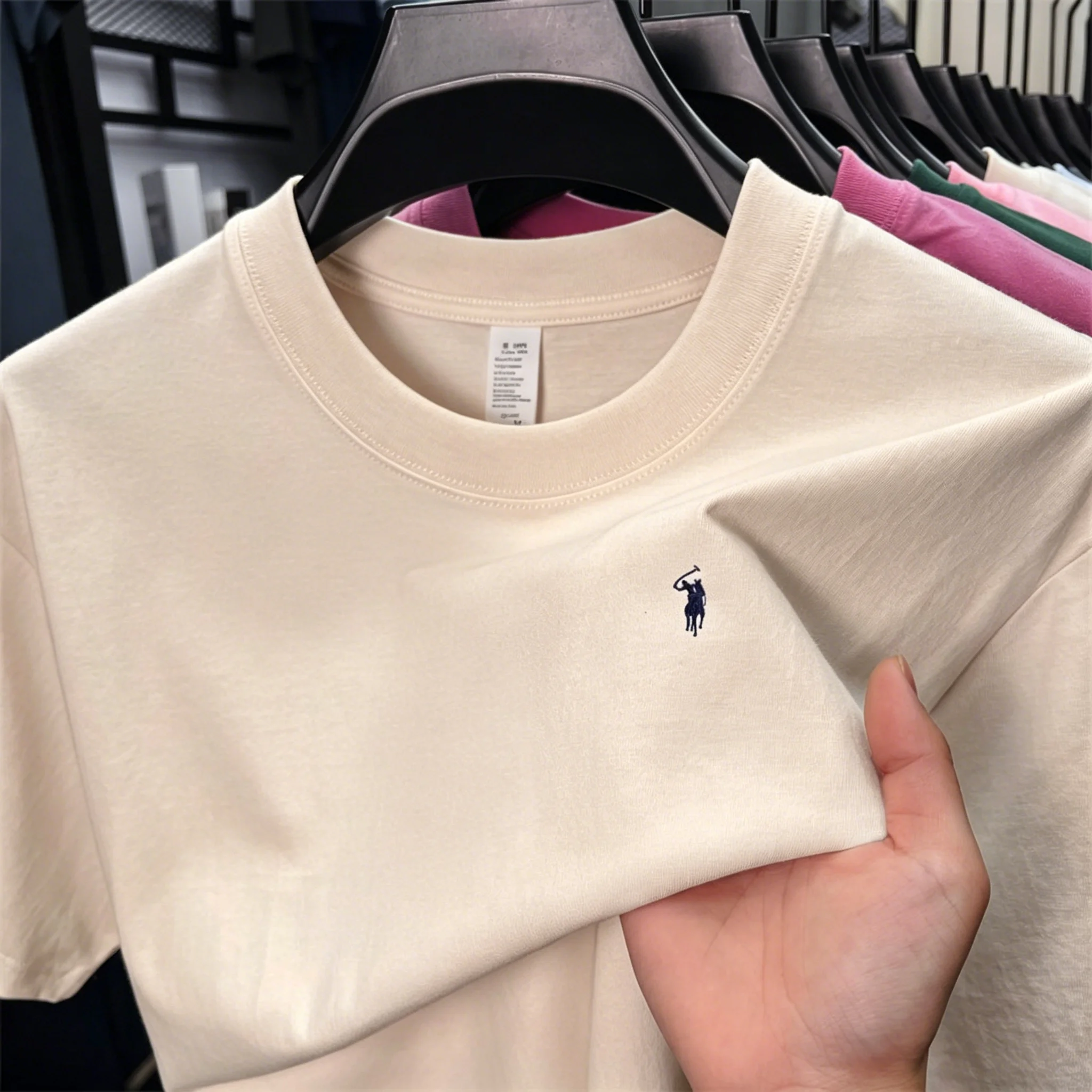 100% Baumwolle Herren Kurzarm-T-Shirt Modemarke Paul Pony Stickerei Sommer Neu High-End Bequemes Lässiges Rundhals-Oberteil