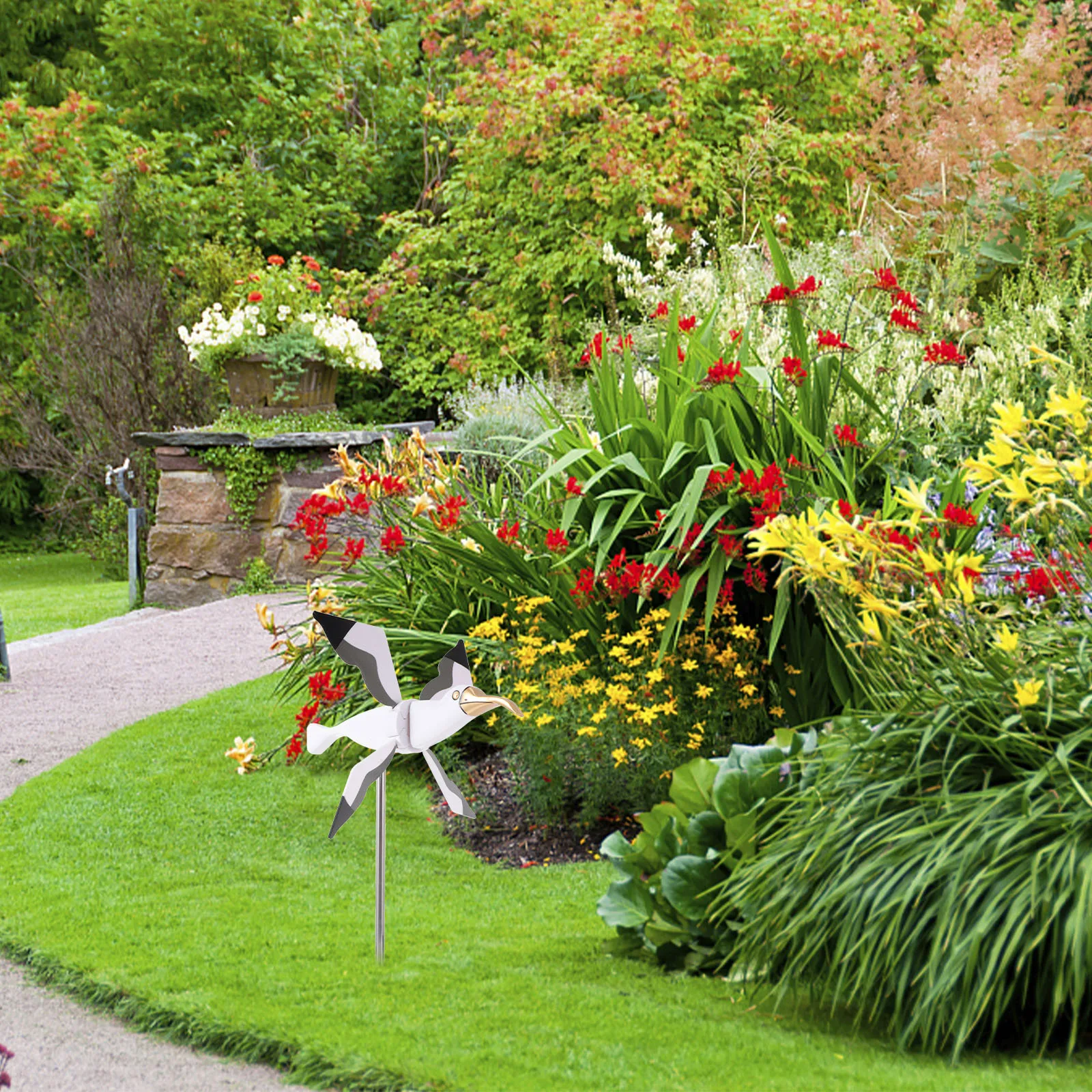 

1 шт., украшение ветряной мельницы из ПВХ для сада, уличная фигурка чайки, праздничный двор, художественные блесны, дзигналы, садовый кол, декор