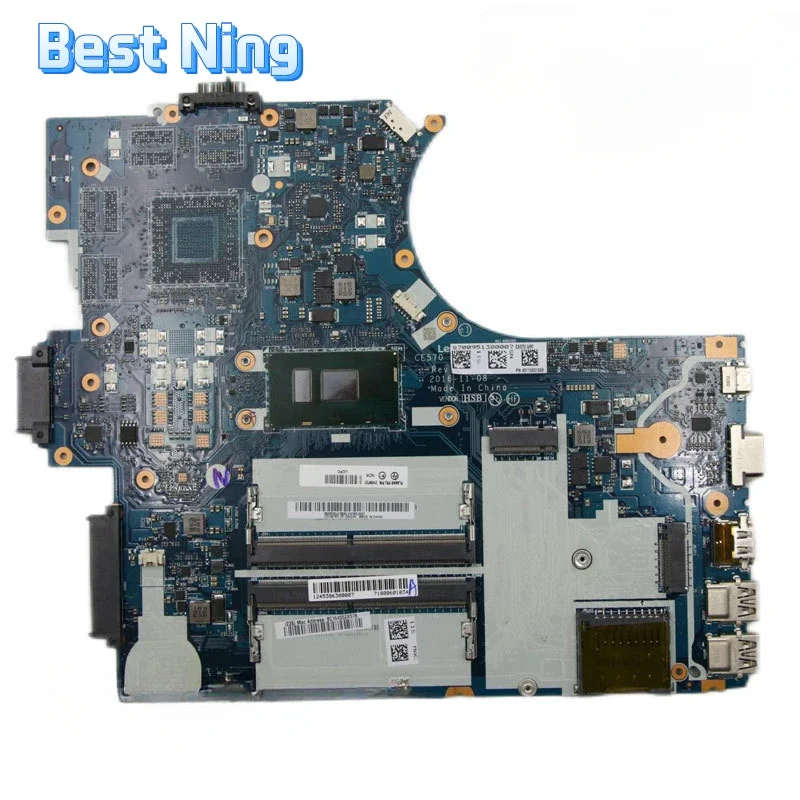 For Lenovo ThinkPad E570 Laptop Motherboard NM-A831 Mainboard with CPU I5-7200U I3-6006U UMA 100% Tested Ok