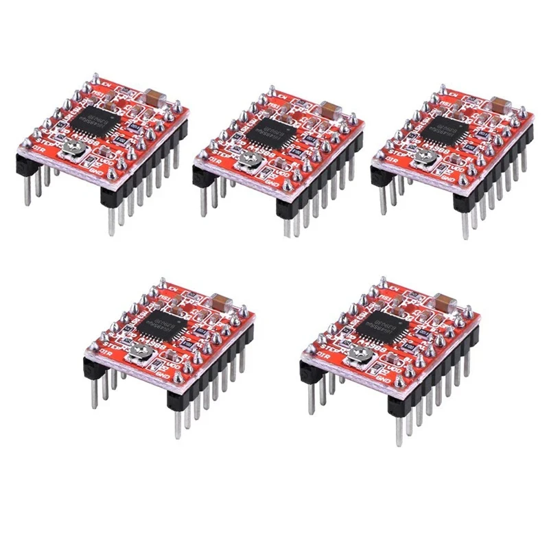 1/5pcs A4988 Driver Board 3D Printer Accessories Ramps 1.4 A4988 Stepper Motor Driver with Heat Sink for 3D Printer Parts