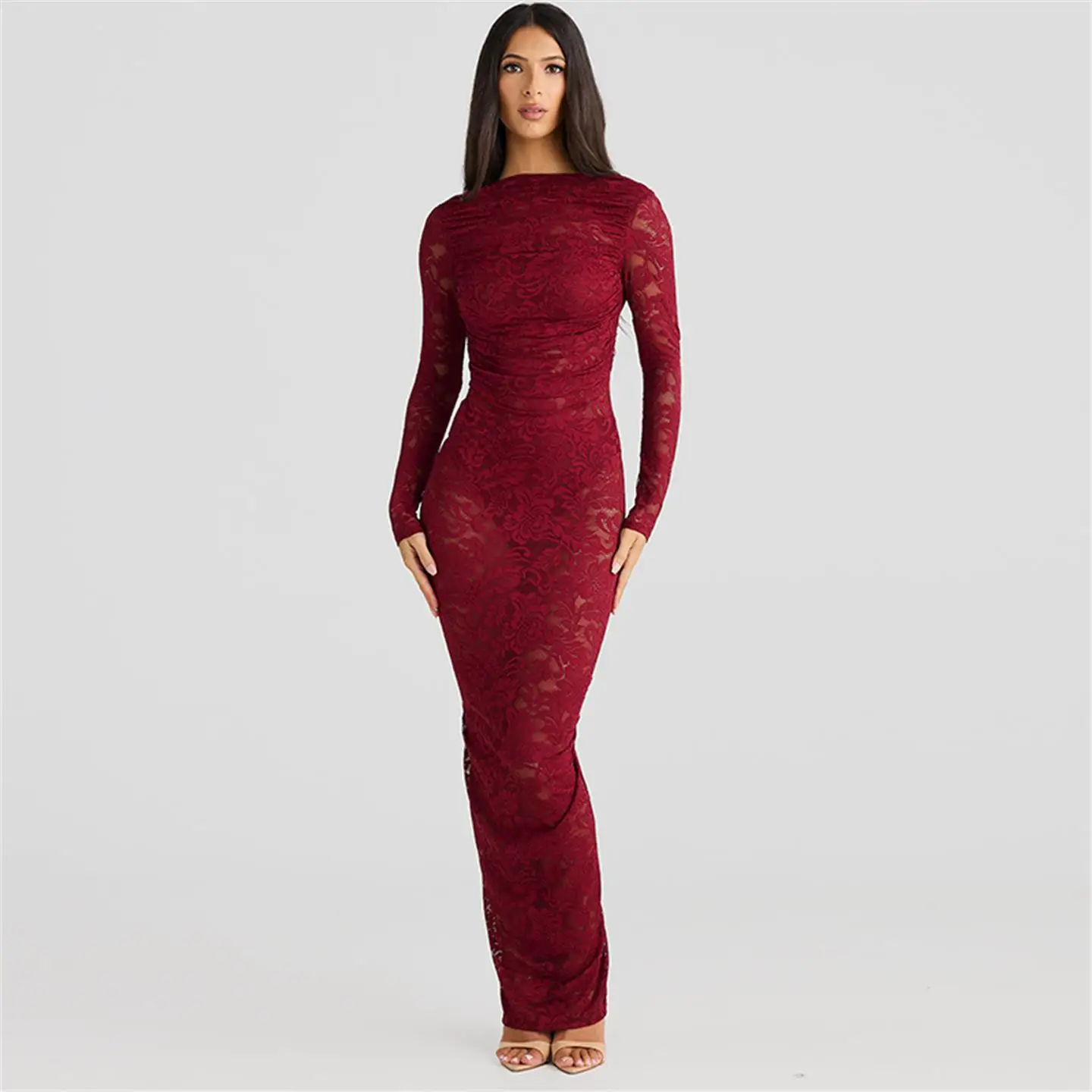 Sexy Bow Susp Slim Fit Dr for Women mid Waist A-Line Skirt Long Sve round Ne Basic Sle Ciwalk Suitable