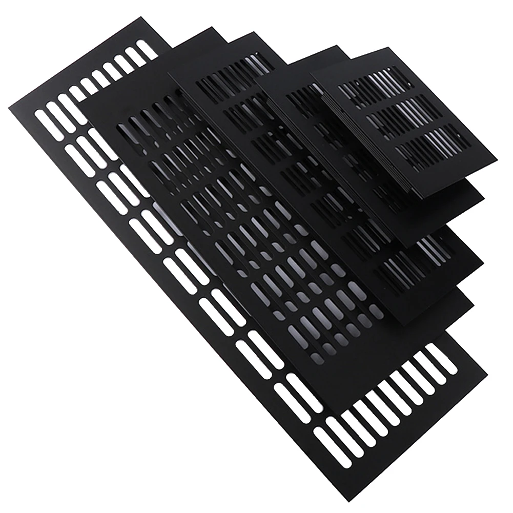 

150mm Aluminium Rectangular Cabinet Wardrobe Air Vent Grille Ventilation-Cover For Air Conditioner Cabinet Grille Black Cover