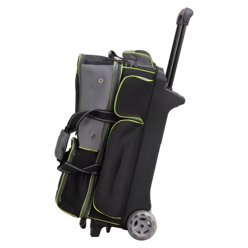 Wholesale custom bowling bags 3 Balls Trolley Bowling Ball Bag with Wheels