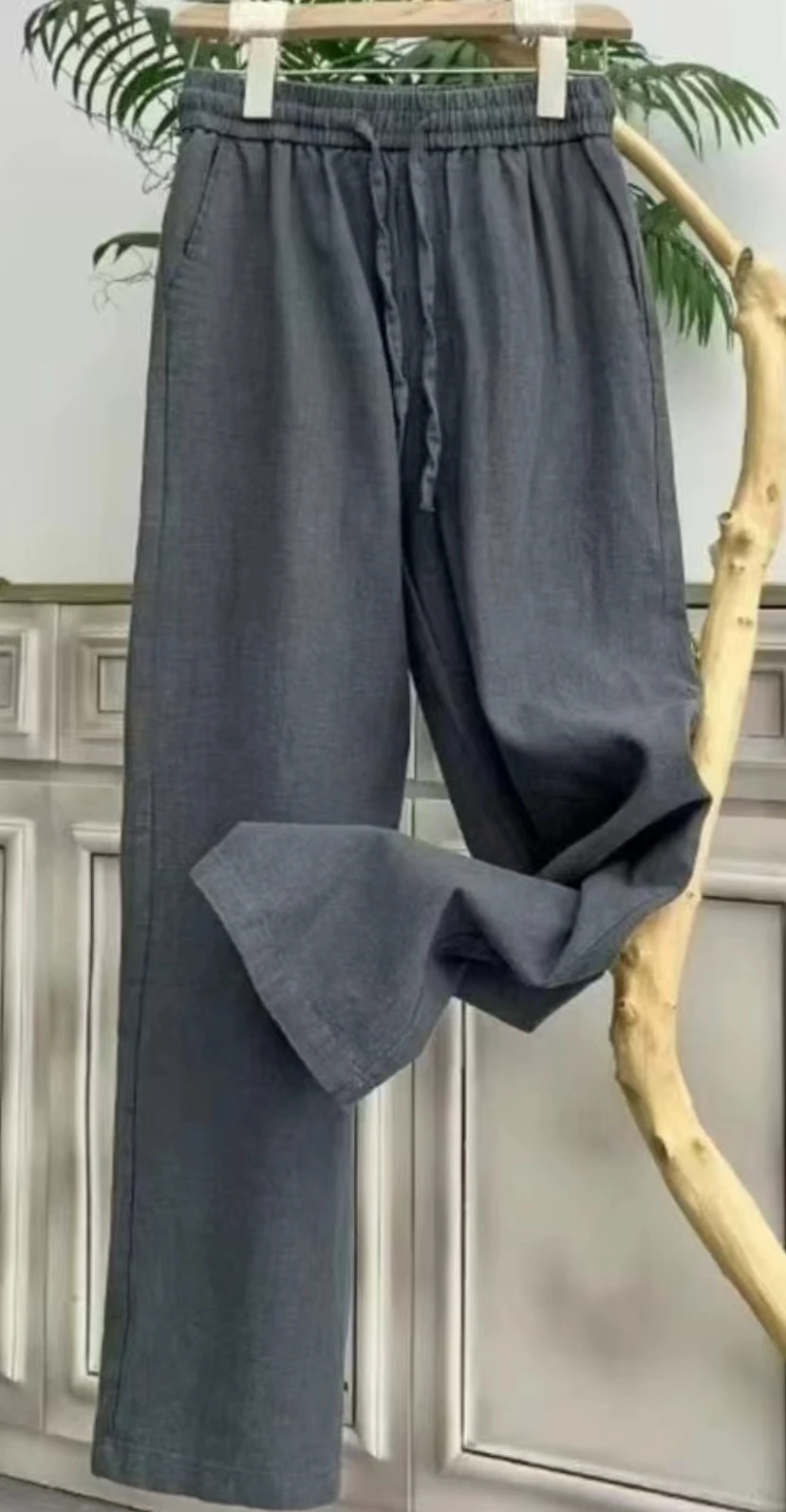 

Лето-весна 2024, новые мужские хлопковые льняные брюки, мужские осенние новые дышащие однотонные льняные брюки, уличная одежда для фитнеса, M-5XL