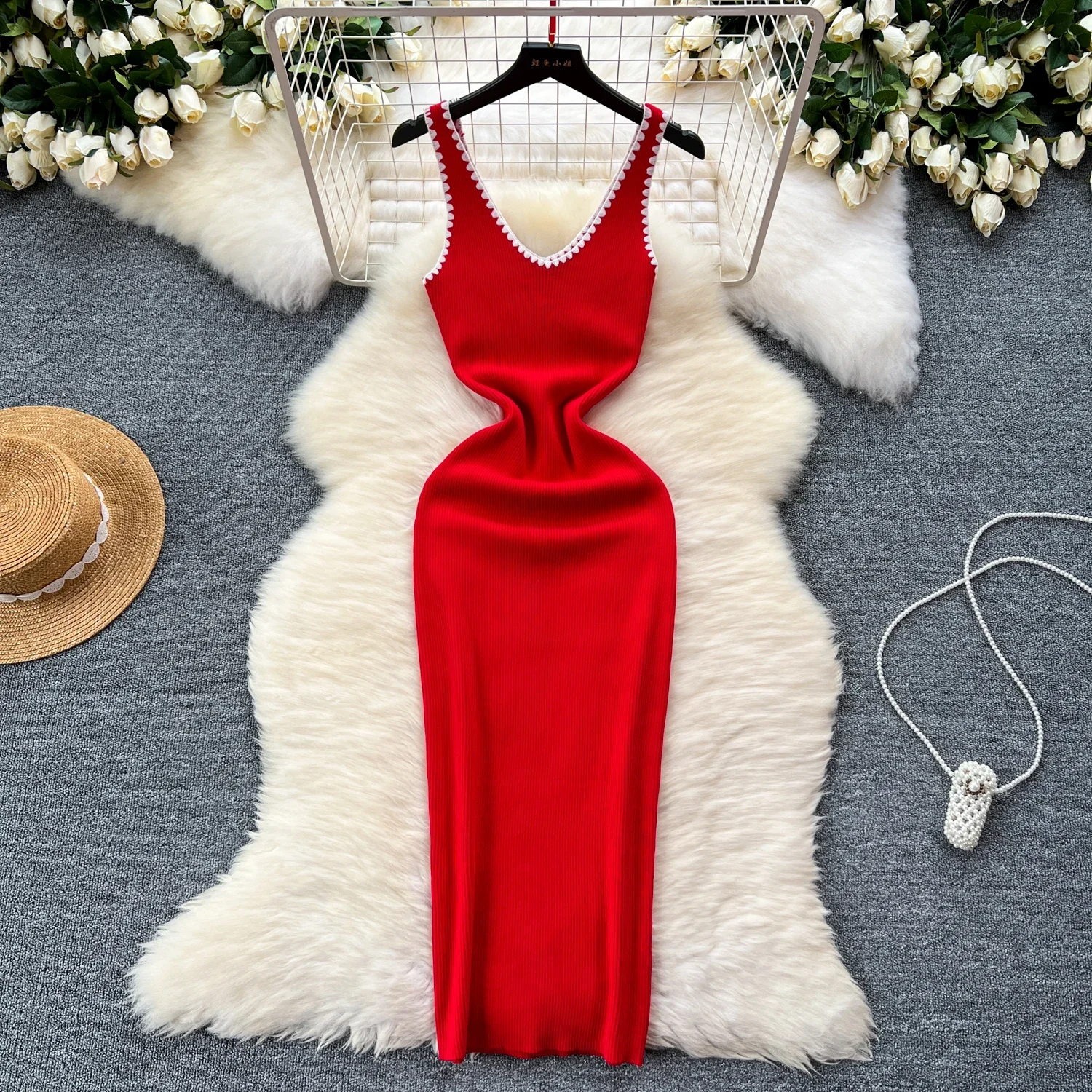 Elastische Mode Sommer Bodycon Strickkleid sexy Paket Hüften V-Ausschnitt schwarze Frauen Maxi langes Kleid Basic Lady Party Vestidos