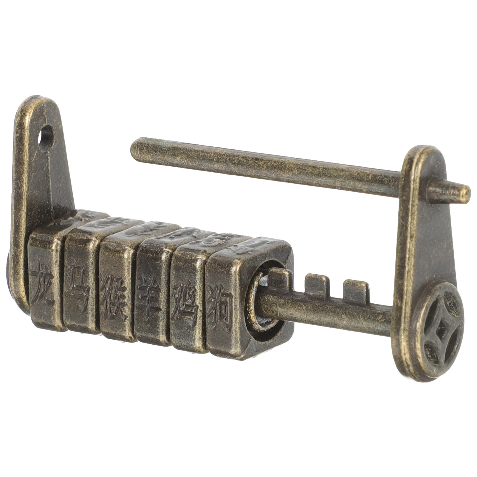 

Small Zinc Alloy Padlock for Suitcase Cabinet Drawer Unique Shape Non-rusting Vintage Security Lock Metal Combination Retro