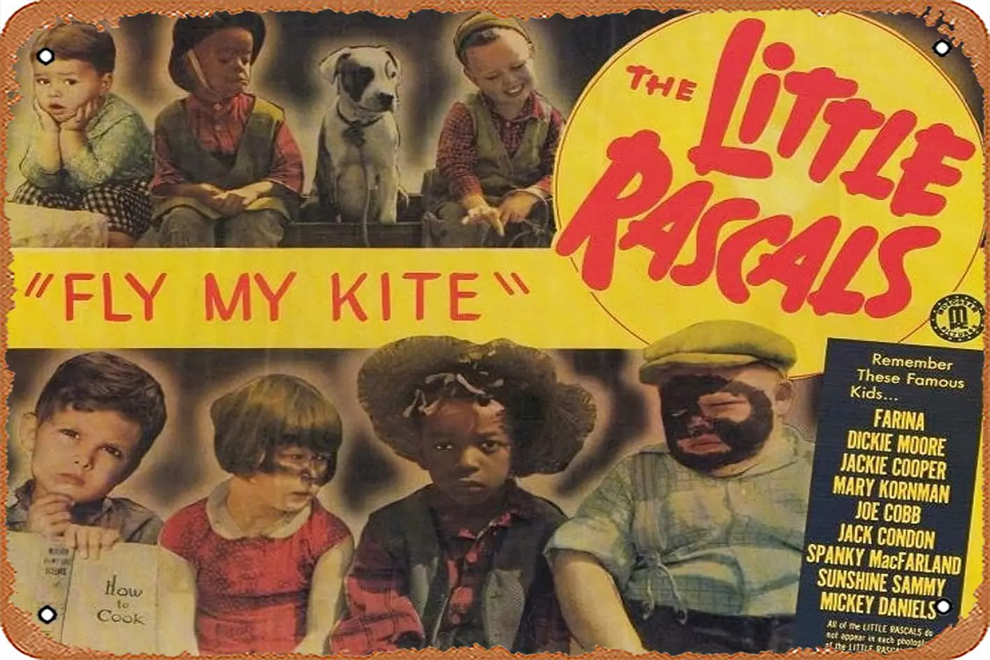 e Little Rascals Movie Poster Tin Painting Tin Sign Metal Sign Vintage Metal Poster Home Wall Decoration, Multicolor, 8in x 12in