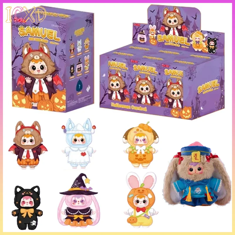 Autentyczne figurki z serii Halloween Carnival Night od Samuel Blind Box Toys, winylowe pluszaki, breloczki, zawieszki, prezenty na Halloween