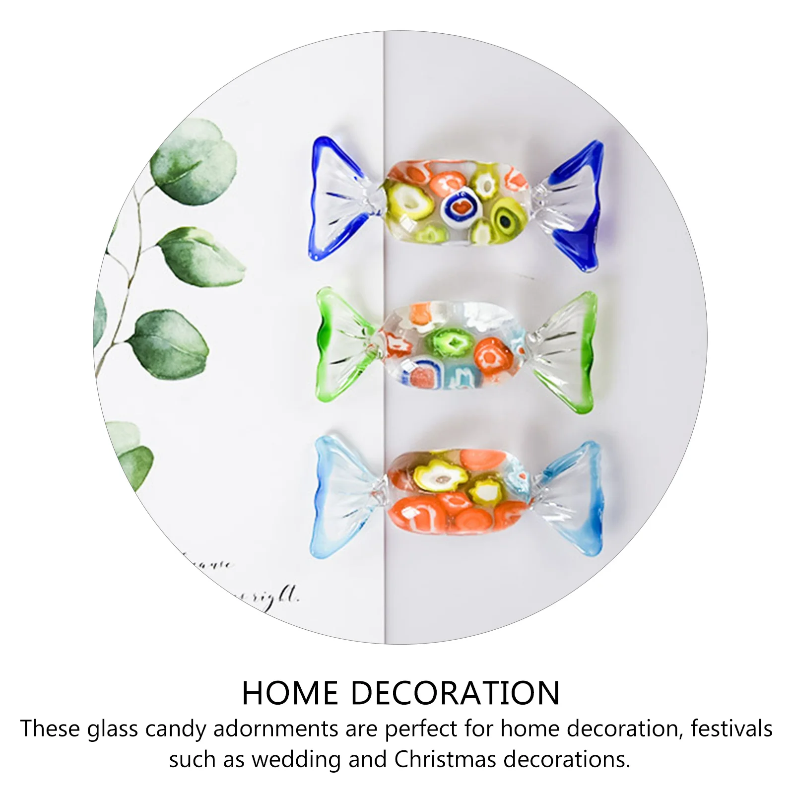 

6Pcs Chic Japanese Style Glass Sweets Ornament Artistic Design Home Entrance Props Interior Refreshing Sweet Comfortable