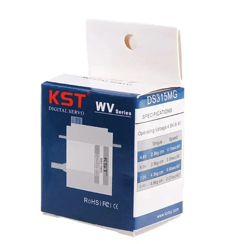 

KST DS315MG Digital Servo - 4.8KG Torque, 4.8-8.4V, Coreless, Metal Gear, CCPM/Rudder, for 450 RC Models