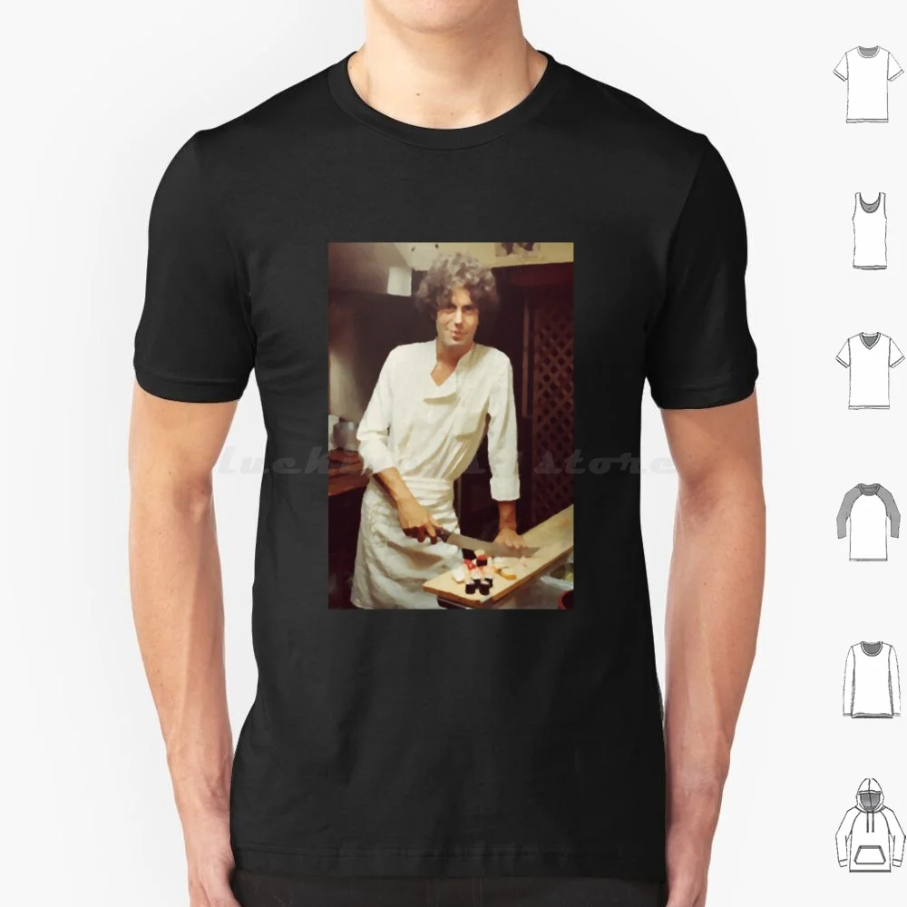 Anthony Bourdain-Young Chef Sticker T Shirt Big Size 100% Cotton Anthony Bourdain Bourdain Anthony Chef Food Vintage Cook