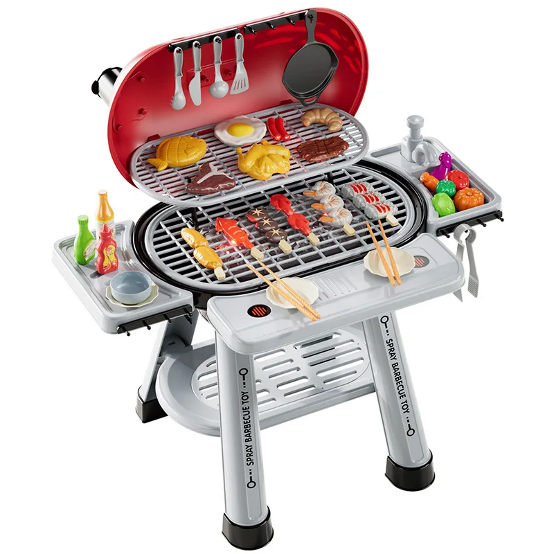 Spray barbecue grill playing house pressing water outlet simulation cooking kitchen outdoor indoor interaction