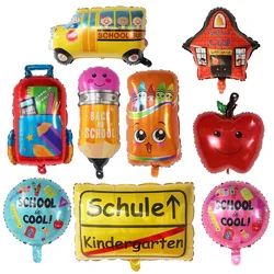 Crayon Box Pencil Foil Balloons School Bag Graduation Helium Balloon Learning Birthday Party Decor Start Back School Globos