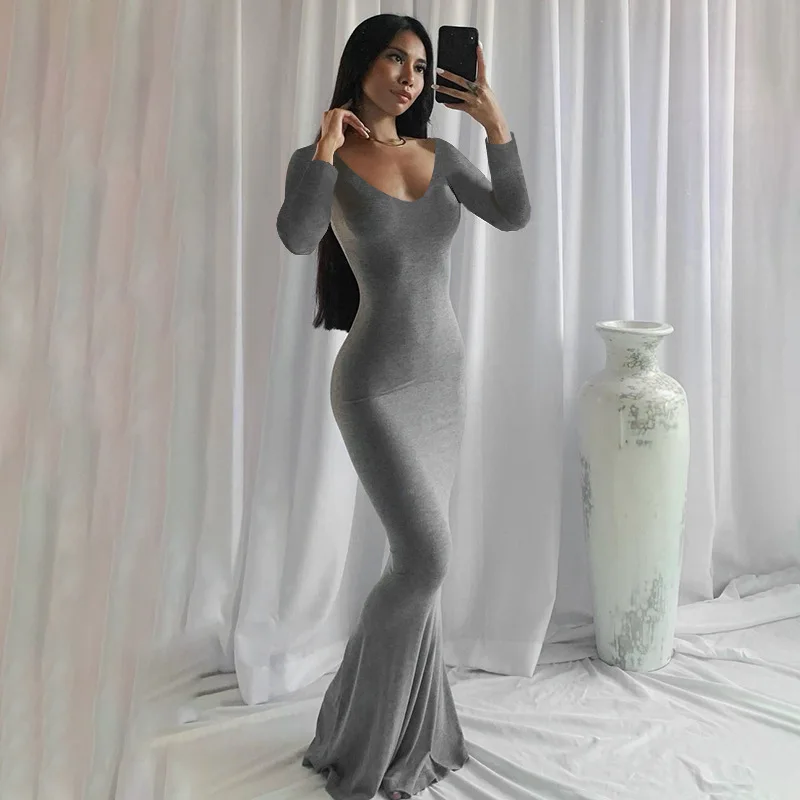 

Fashion Sexy Sky Dresses Backless Evening Maxi Dress Women Party Club Ladies Bodycon Peach Hip Elegant Long Dresses For Woman