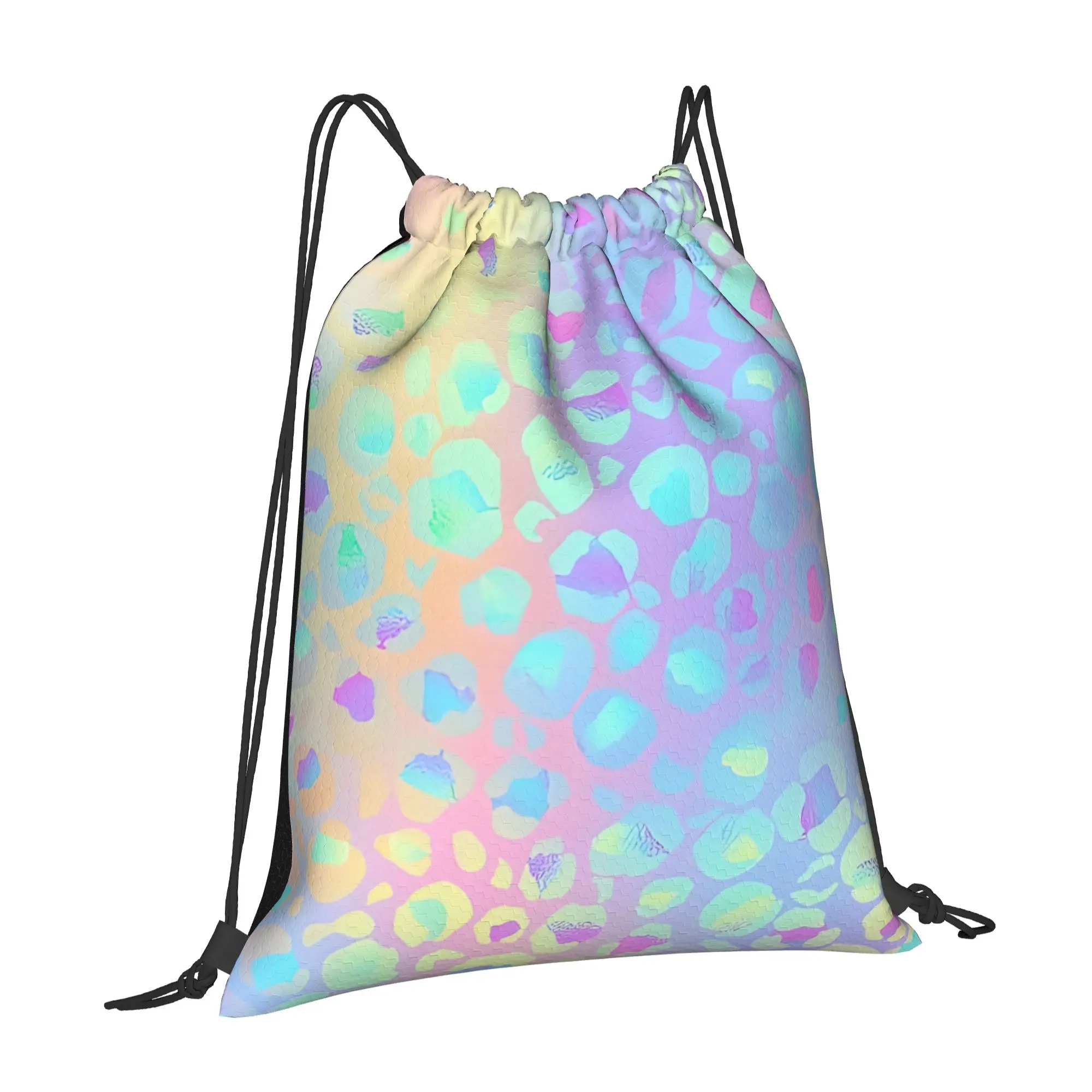 Funky Leopard Print Leopard Print Drawstring Bags Shopping Unisex Storage Organize Bundle Pocket Rope Bag