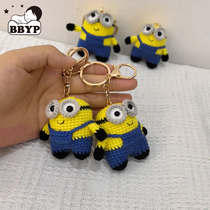 Śliczny kreatywny szydełkowy wypchany brelok kawaii dzianinowy postacie z kreskówek z anime lalka breloczek wisiorek tornister brelok prezent