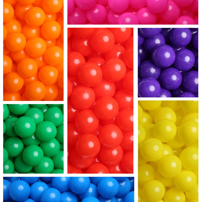 5.5CM 100 sztuk / zestaw Nietoksyczne miękkie plastikowe kulki z siatkową torbą Seria w jednolitym kolorze Piłki zabawkowe Dekoracja aktywności w pokoju dziecięcym