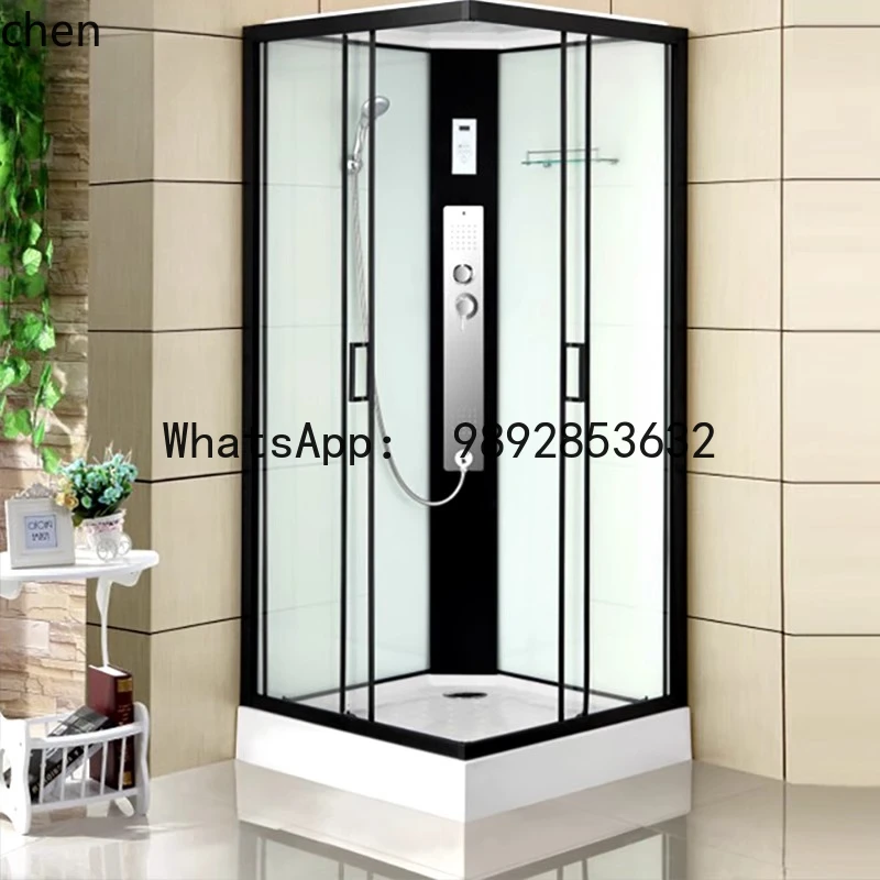 

integrated shower room, household integrated bathroom, wet and dry separation glass partition, small apartment bathroom