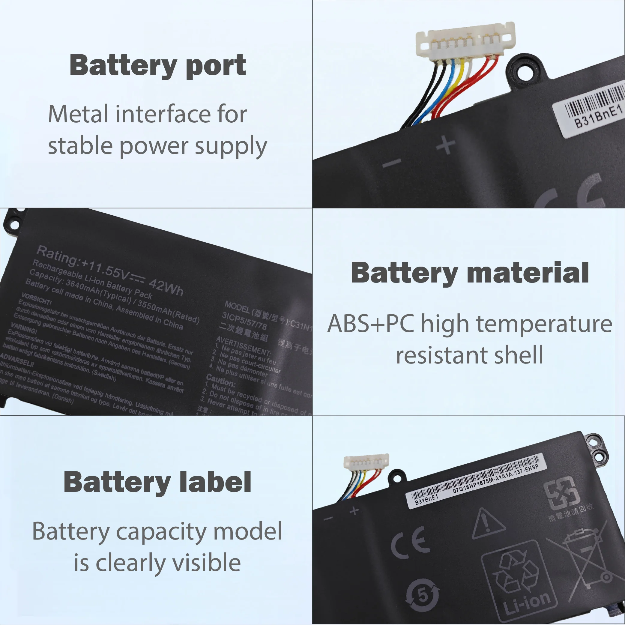 C31N1911 Replacement Laptop Battery for Asus VivoBook Flip 14 TM420IA M413 Compatible with B200-03580000 3ICP5/57/80 Efficient