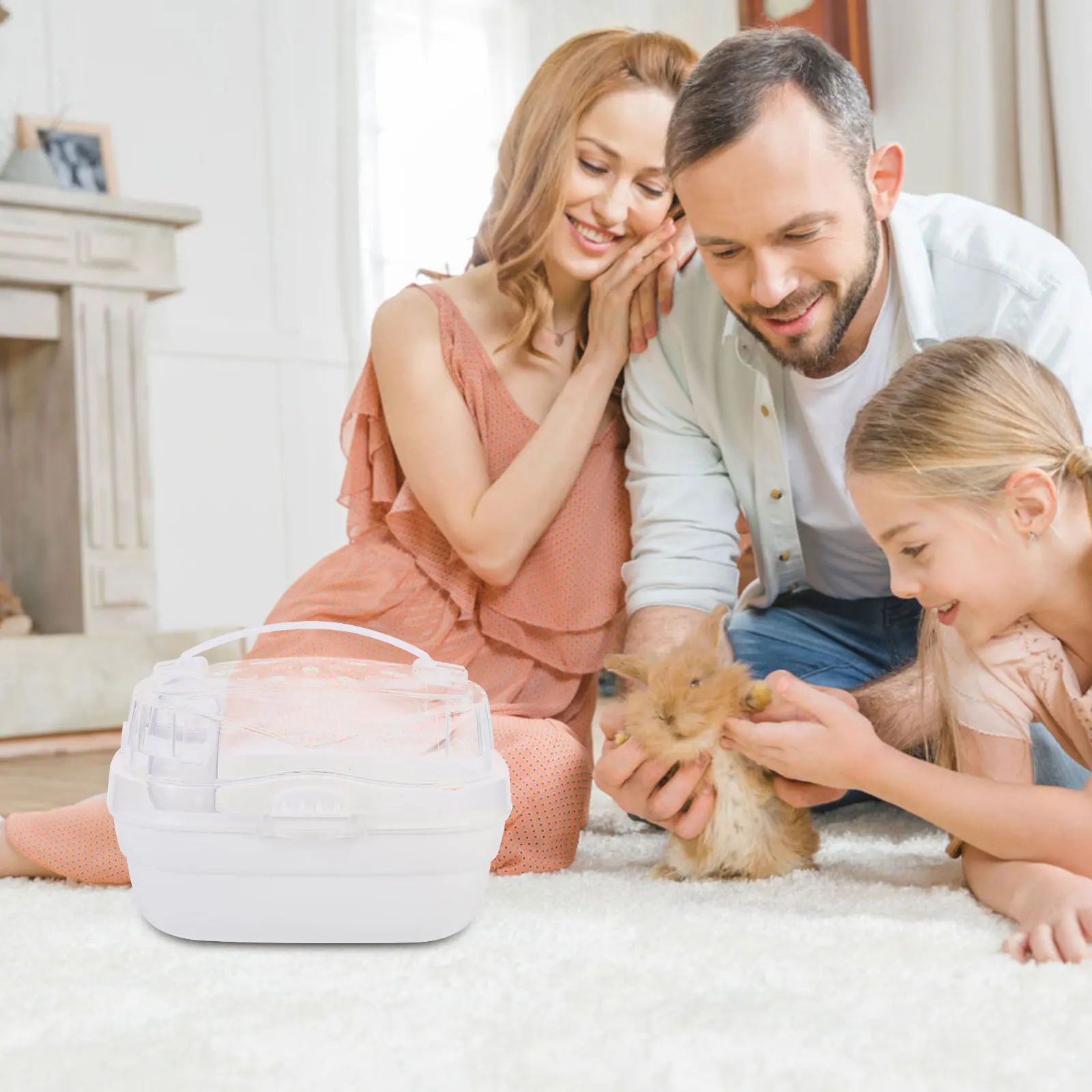 

Hamster Out of Cage Plastic Travel Carrier Safety Small Portable Pet Outdoor Tub Durable Easy Clean Breathable