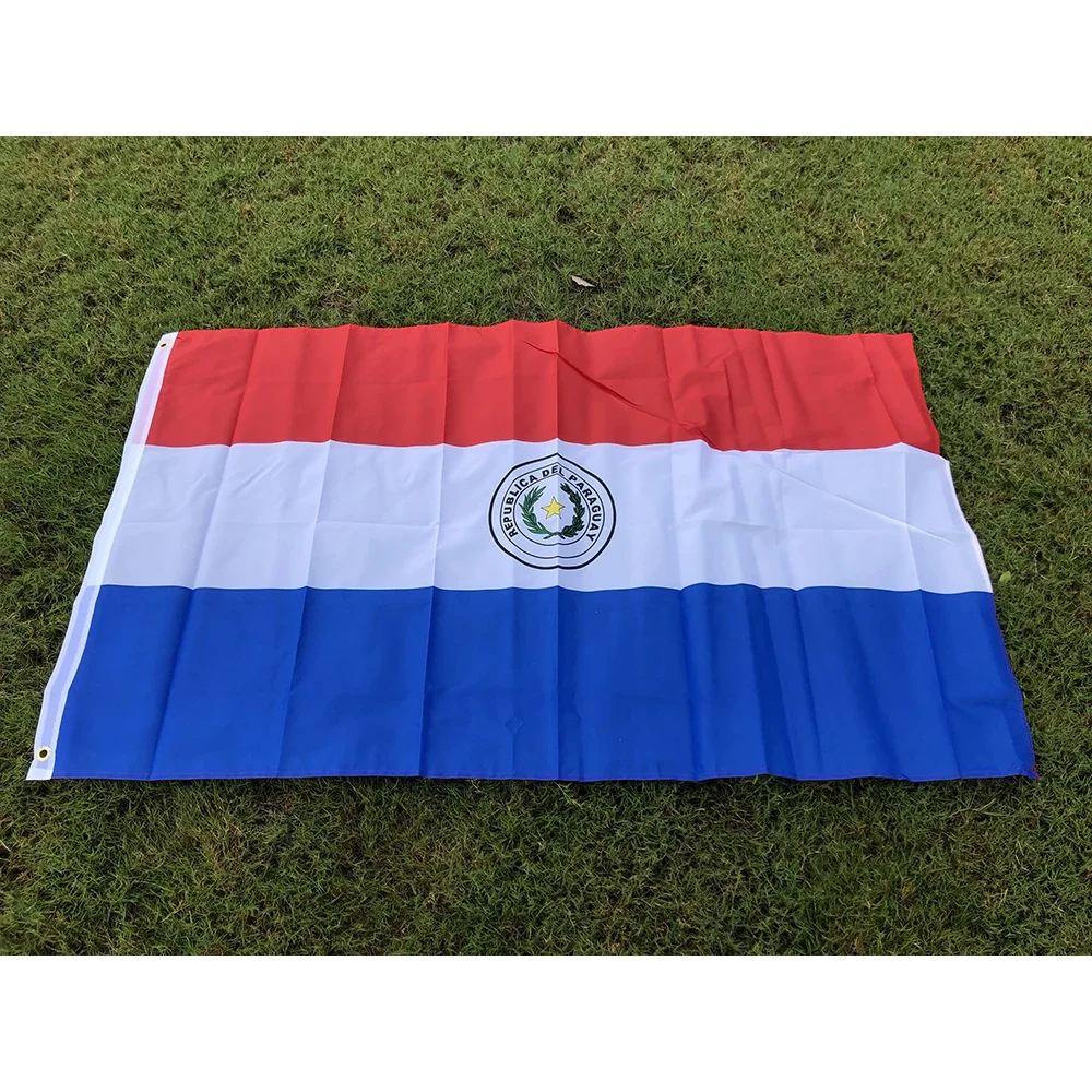 （TIKI FLAG）Paraguay Flag 3x5fts  90x150cm polyester PY PRY The Republic Of Paraguay National hanging Flag for decoration